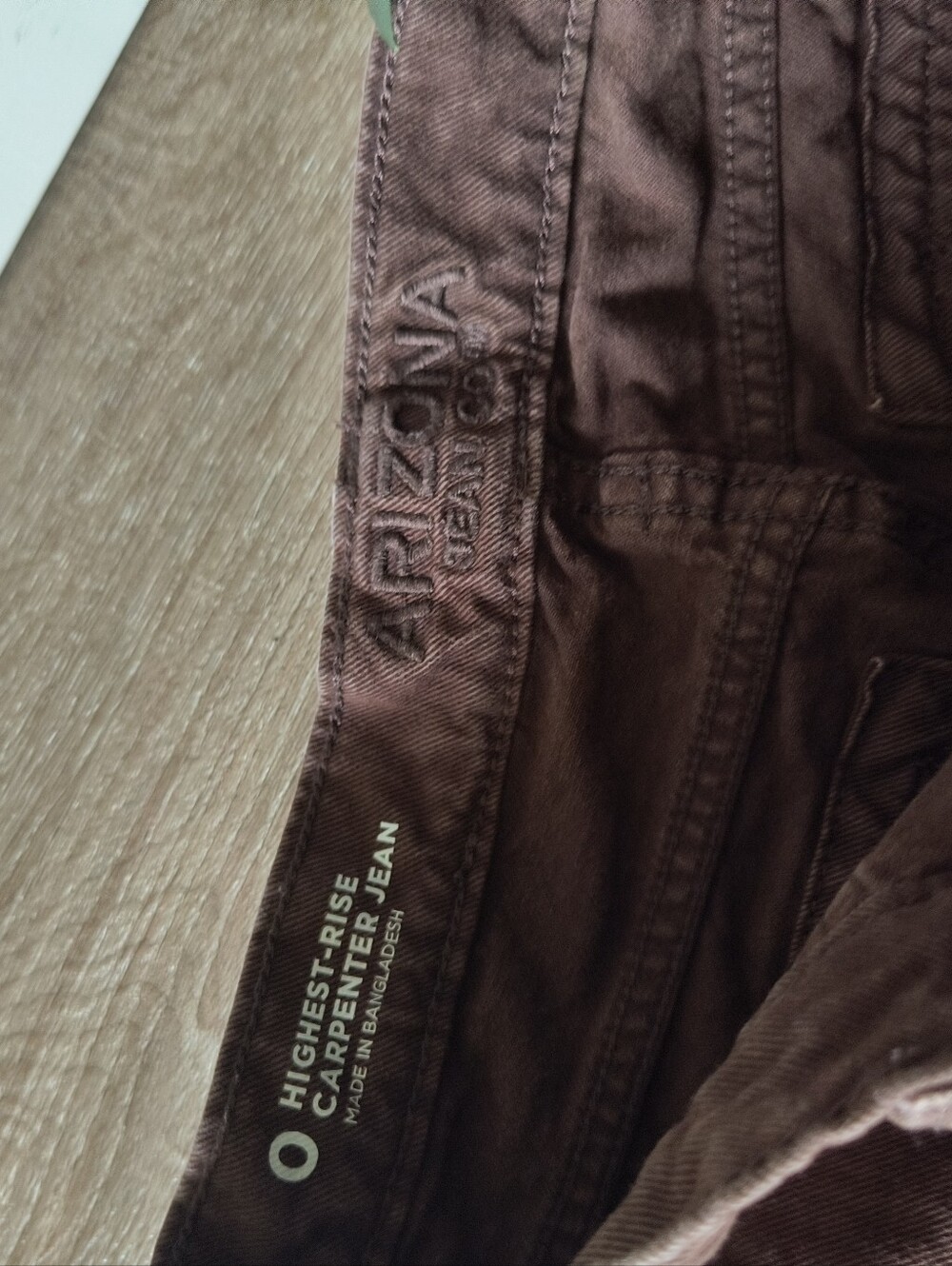 Arizona Jean Company Women's Highest Rise Carpenter Jeans Brown Size 0 Denim - Picture 3 of 7